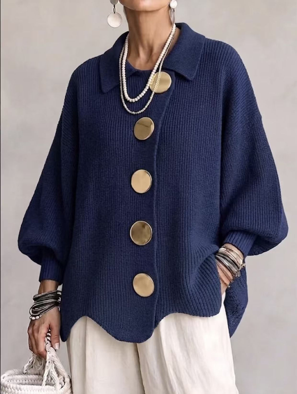 Isadora | Oversized Kragen-Cardigan