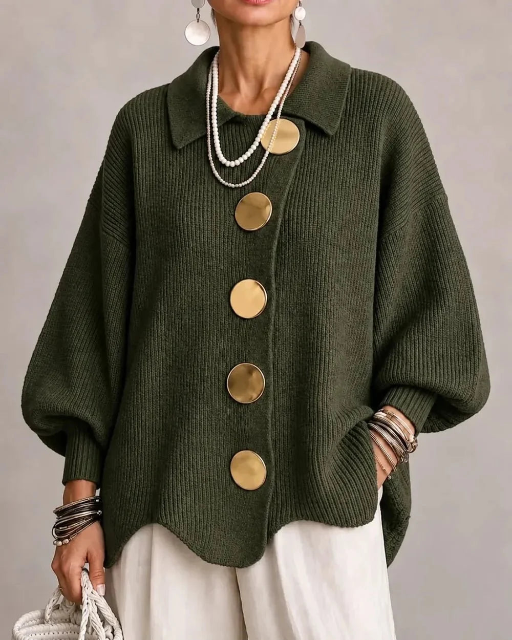 Isadora | Oversized Kragen-Cardigan