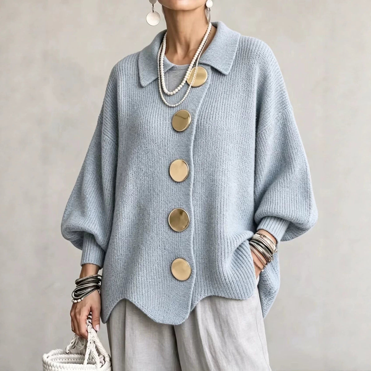 Isadora | Oversized Kragen-Cardigan