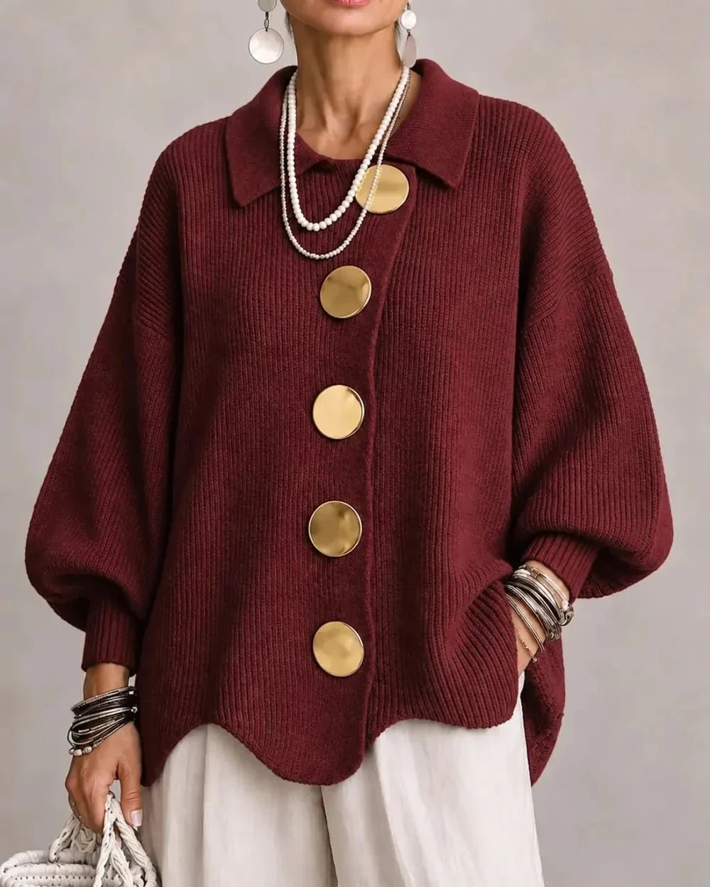 Isadora | Oversized Kragen-Cardigan