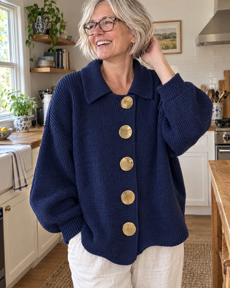 Isadora | Oversized Kragen-Cardigan – Kundinnenfoto 2