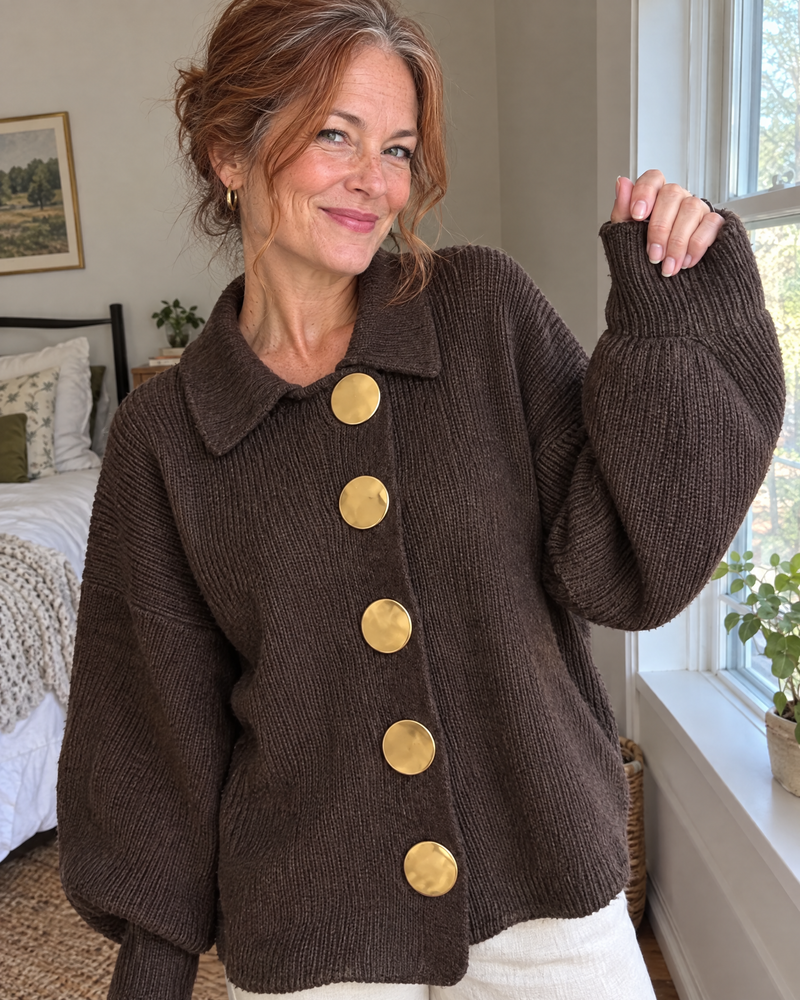 Isadora | Oversized Kragen-Cardigan – Kundinnenfoto 5