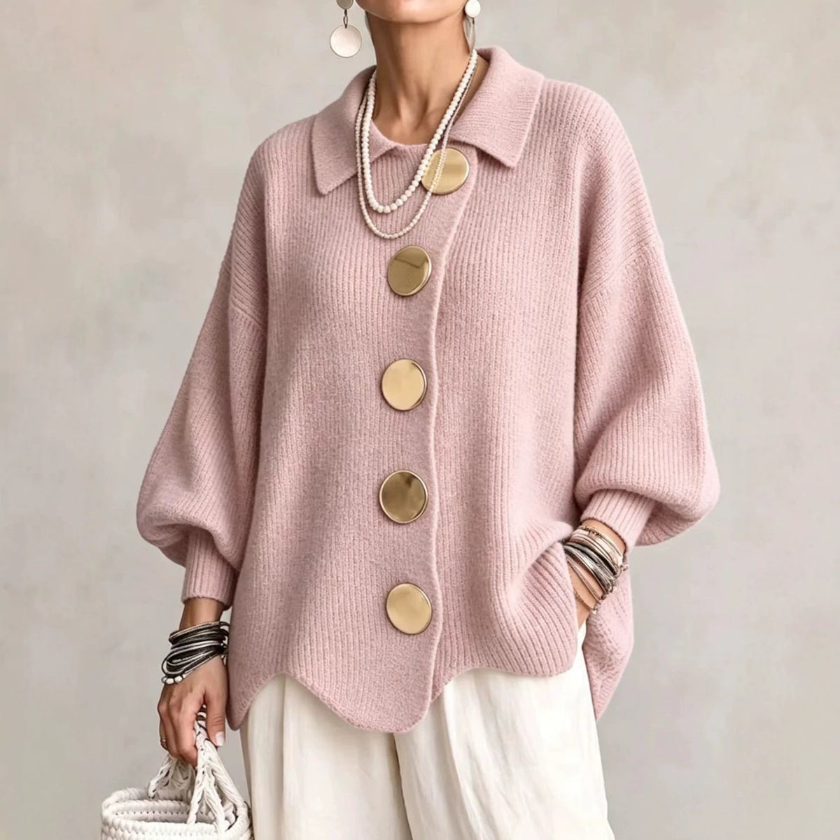Isadora | Oversized Kragen-Cardigan
