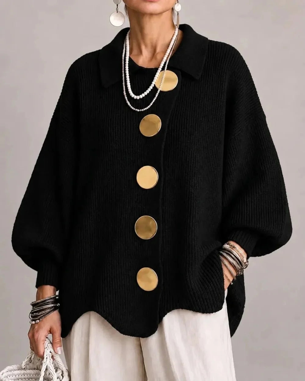 Isadora | Oversized Kragen-Cardigan