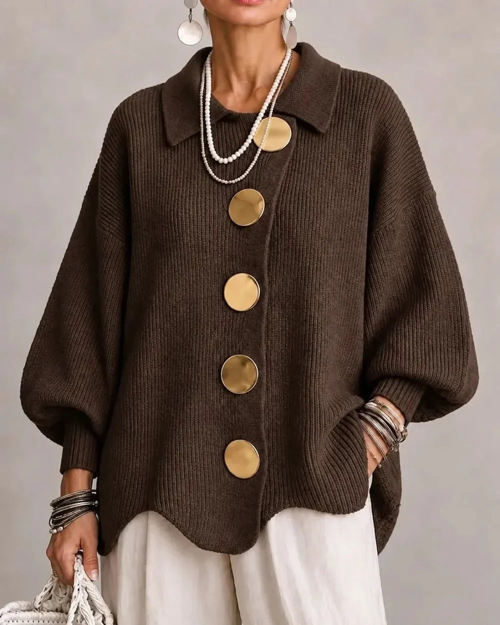Isadora | Oversized Kragen-Cardigan
