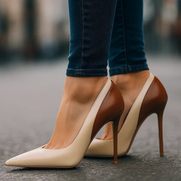 Ottilie | Spitze Stiletto-Pumps im Colorblocking-Design